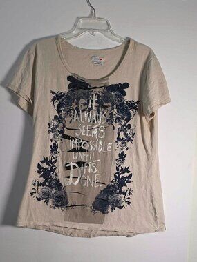 Dolce & Heart XL Graphic Tee "It Always Seems Impossible Until It's Done" Shirt